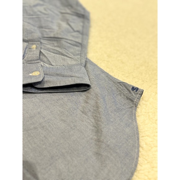 TODD SNYDER I SLIM FIT SUMMERWEIGHT FAVORITE SHIRT IN CHAMBRAY BLUE - Picture 7 of 9